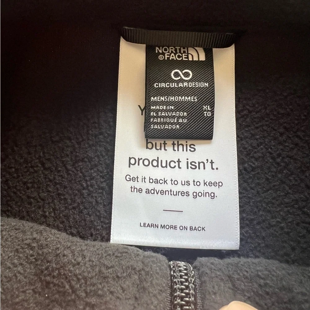 NWT The North Face Men's Blue and Black Polar Fleece Zip Up Size XL (A)